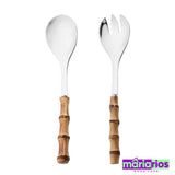 Kit Bambu Concha + Garfo - Inox - 4 Peças