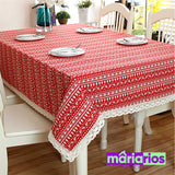 Toalha de Mesa Triangles com Renda - Preta e Branca