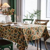 Toalha de Mesa Monet Floral - Jacquard - Bege