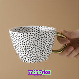 Caneca Dots - Preto e Branco - Artesanal