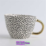 Caneca Dots - Preto e Branco - Artesanal