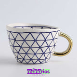 Caneca Geométrica - Azul - Artesanal