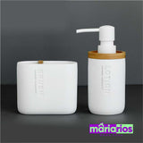 Kit de Banheiro Wood - Branco - 3 Peças