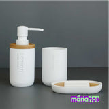 Kit de Banheiro Wood - Branco - 2 Peças