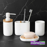 Kit de Banheiro Wood - Branco - 2 Peças